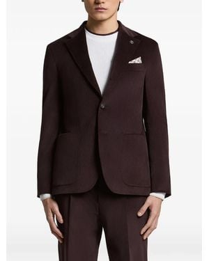 Peserico Einreihige Jacke Aus Cord - Blau