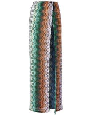 Missoni Zigzag-Knit Wrap Beach Skirt - Blue