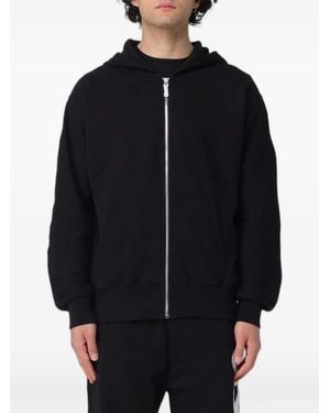 DISCLAIMER Logo-Print Zip-Up Hoodie - Blue