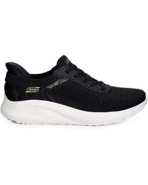 Skechers Slip-Ins Bobs Sport Squad Chaos Lace-Up Sneakers - Black