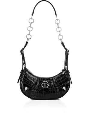 Philipp Plein Schultertasche Mit Logo-Schild - Schwarz