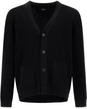 Herno V-Neck Cardigan - Black