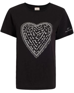 Cinq À Sept Love Letter Heart T-Shirt - Black