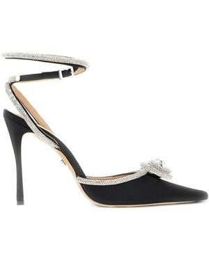 Mach & Mach Leren Pumps Verfraaid Met Kristallen - Zwart