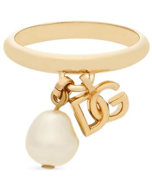 Dolce & Gabbana Dgロゴ パール リング - ホワイト