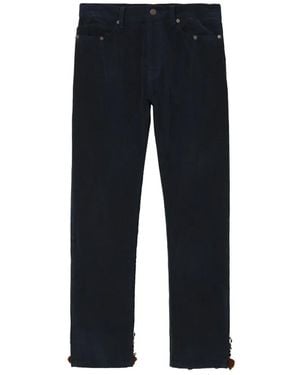 Undercover Pantalones Con Ribete De Borlas Y Apliques - Azul