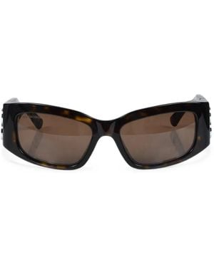 Balenciaga Bossy Bb Rectangle-Frame Sunglasses - Brown