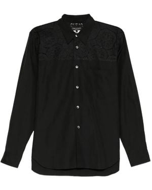 Comme des Garçons Lace-Panelled Shirt - Black