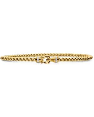 David Yurman Bracciale Cablespira Flex Con Diamanti - Bianco