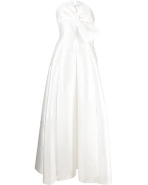 Alberta Ferretti Bow-Embellished Evening Gown - White