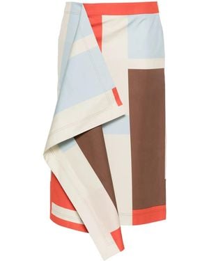 Fendi Printed Cotton Skirt - Orange