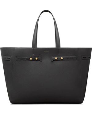 Thom Browne Mr. Thom Leather Tote Bag - Black