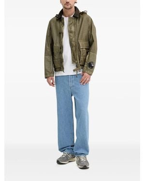 C.P. Company Mille Hooded Patch-Pockets Jacket - Blue