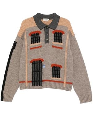 JW Anderson Applique Collared Knitwear - Natural