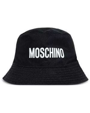 Moschino Cappello Bucket Con Logo - Nero