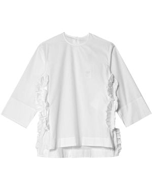 Comme des Garçons Ruffle-Embellished Cotton Blouse - White