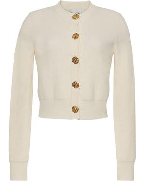 Cara Cara Ellery Floral-Button Cardigan - White