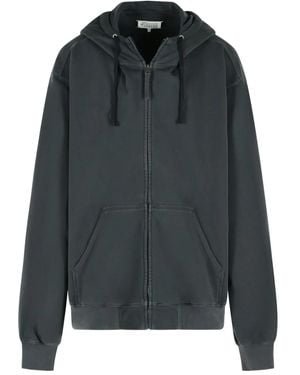 Maison Margiela Zip-Up Drawstring Hoodie - Gray