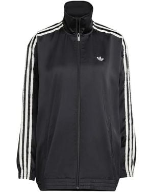 adidas Firebird Satin Stripe Jacket - Black