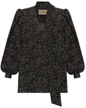 Valentino Garavani Star-Print Silk Shirt - Black