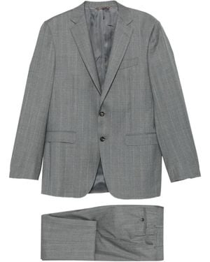Canali Traje A Rayas Diplomáticas - Gris