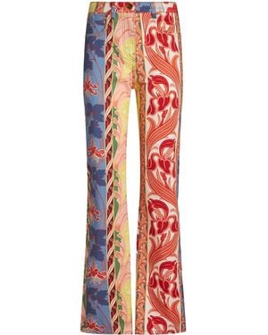Etro Bootcut-Jeans mit Blumen-Print - Rot