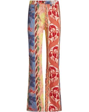 Etro Floral-Print Bootcut Jeans - Red