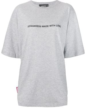 DSquared² Oversized Made With Love T-Shirt - Grey