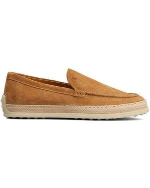 Tod's Logo-Debossed Suede Espadrilles - Brown
