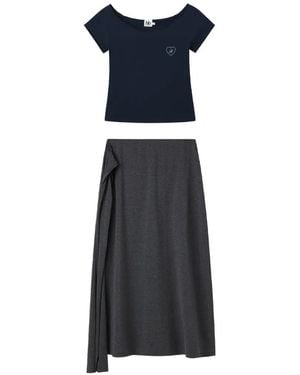 B+ AB Ruffle-Detail Midi Skirt (Set Of Two) - Blue