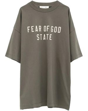 Fear Of God Lettering T-Shirt - Grey