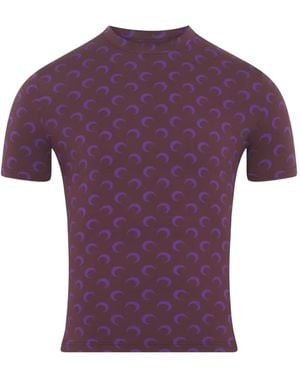 Marine Serre T-Shirt mit Mond-Print - Lila