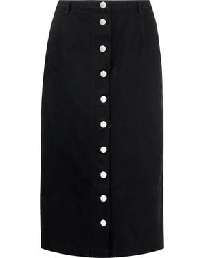 Raf Simons Button-Down Midi Skirt - Black