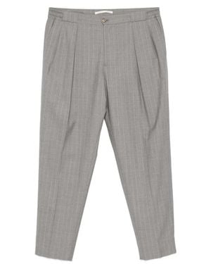 Briglia 1949 Pantalon Portobellos À Pinces À Fines Rayures - Gris