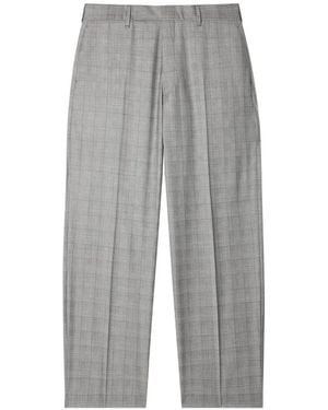 Paul Smith Check-Pattern Relaxed-Fit Tailored Trousers - Grey