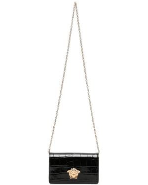 Versace Mini Medusa '95 Croc-Effect Shoulder Bag - White