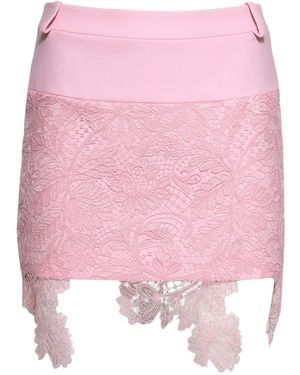 David Koma Minirock mit Spitze - Pink