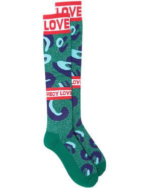 Charles Jeffrey Monster Lurex Socks - Green
