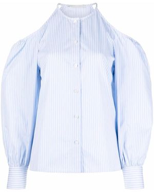 Stella McCartney Striped Cold-Shoulder Blouse - Blue