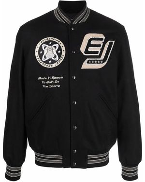 ENTERPRISE JAPAN Varsity Patch-Detail Bomber Jacket - Black