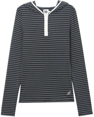 B+ AB Striped Hooded Jersey - Blue