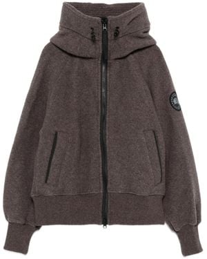 Canada Goose Hooded Zip-Front Jacket - Brown