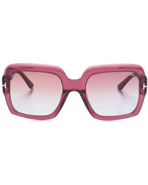 Tom Ford Kaya Oversize-Frame Sunglasses - Pink
