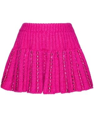 Valentino Garavani Embroidered Knitted Mini Skirt - Pink