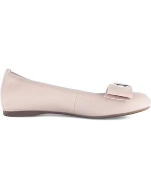 Gabor Bow-Detail Ballet Flats - Pink