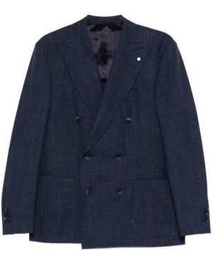 Luigi Bianchi Double-Breasted Blazer - Blue