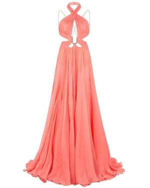 Roberto Cavalli Long Silk Dress - Pink