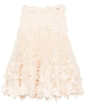 Zimmermann Gonna Midi Con Applicazione A Fiori - Neutro