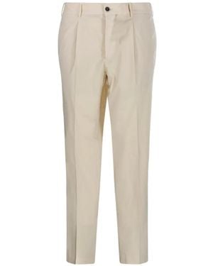 Santaniello Pleated Trousers - Natural