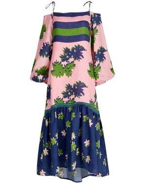 Silvia Tcherassi Oristano Off-Shoulder Dress - Blue